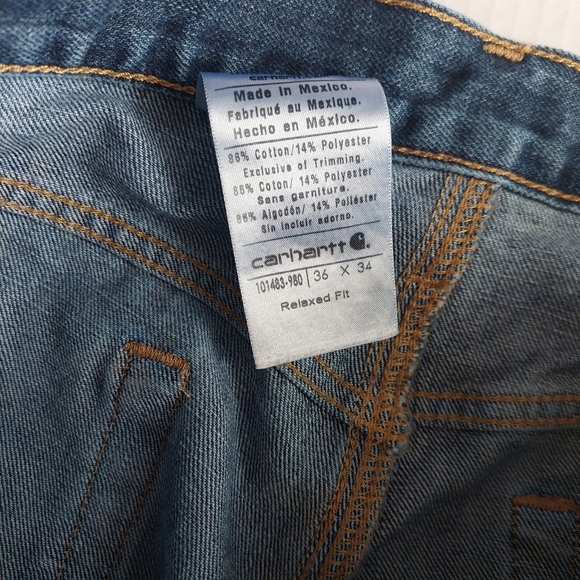 Relaxed Fit Denim Carhartt Jeans Men 36x34 - Picture 4 of 5